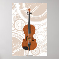Musikposter: Violin 3D Model & Circles