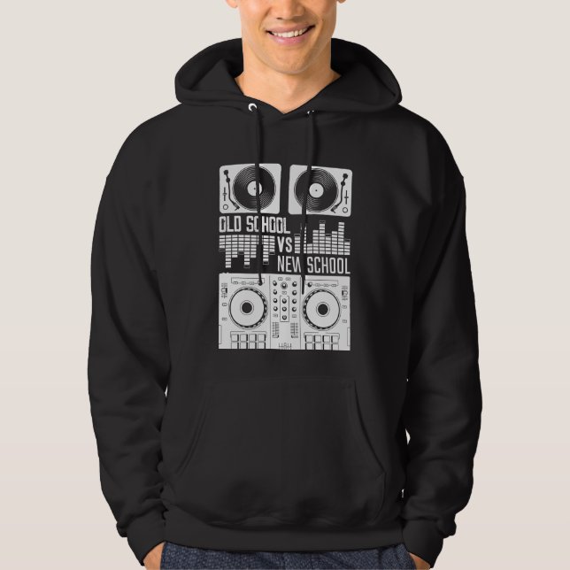 Musikproduzent DJ Alte Schule Vinyl Electro Techno Hoodie (Vorderseite)