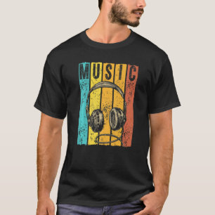Musikproduzent Dj Vintag Retro Kopfhörer T-Shirt