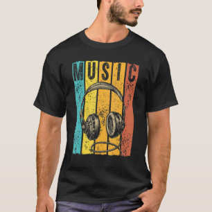 Musikproduzent Dj Vintage Retro Kopfhörer T-Shirt