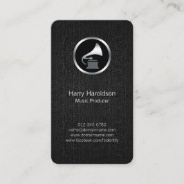 Musikproduzent Gramophone Grunge Business Card Visitenkarte