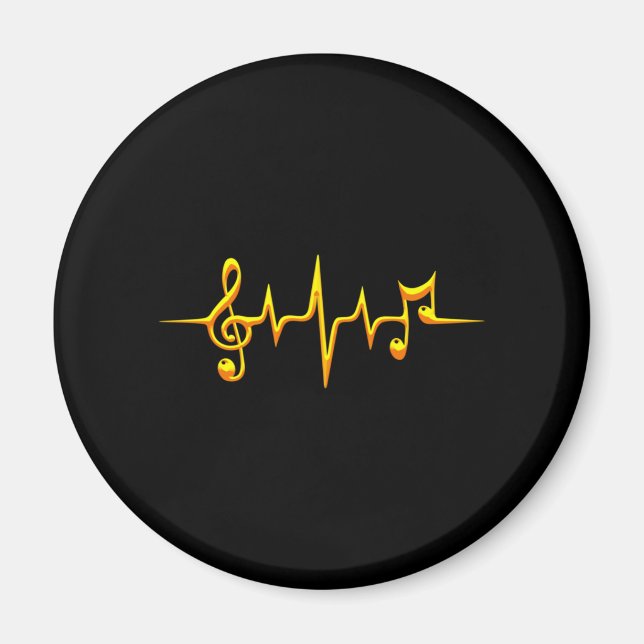 Musikpuls-Notizen Clef-Frequenzklang Magnet (Vorne)