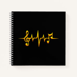 Musikpuls-Notizen Clef-Frequenzklang Notizbuch