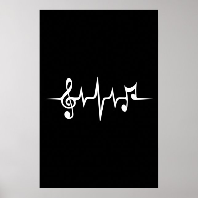 Musikpuls-Notizen Clef-Frequenzklang Poster (Vorne)