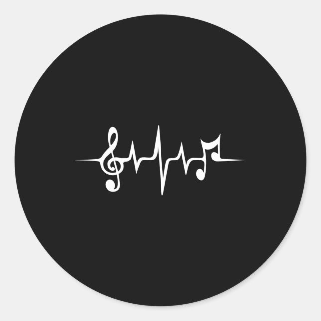 Musikpuls-Notizen Clef-Frequenzklang Runder Aufkleber (Vorderseite)