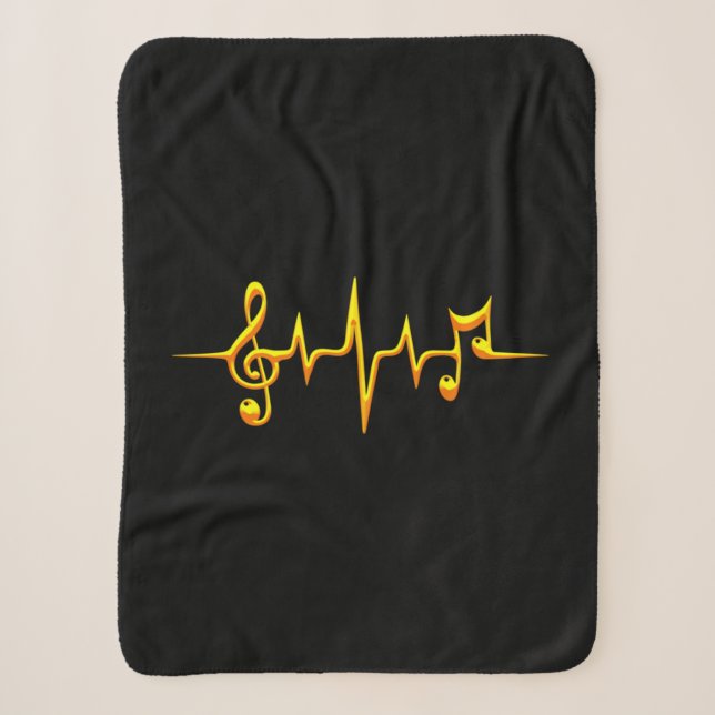 Musikpuls-Notizen Clef-Frequenzklang Sherpadecke (Vorderseite)
