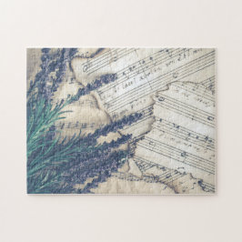 Musikpuzzle mit Lavendel