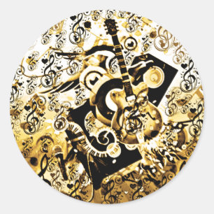 Musikreise, Rocks Gold_ Runder Aufkleber