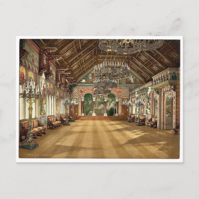 Musiksaal, Schloss Neuschwanstein, Oberbayern, Postkarte (Vorderseite)
