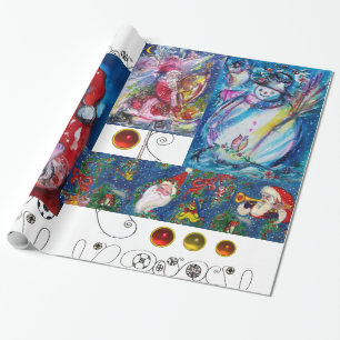 MUSIKSANTA UND SCHNEESCHRISTMAS PARTY GESCHENKPAPIER