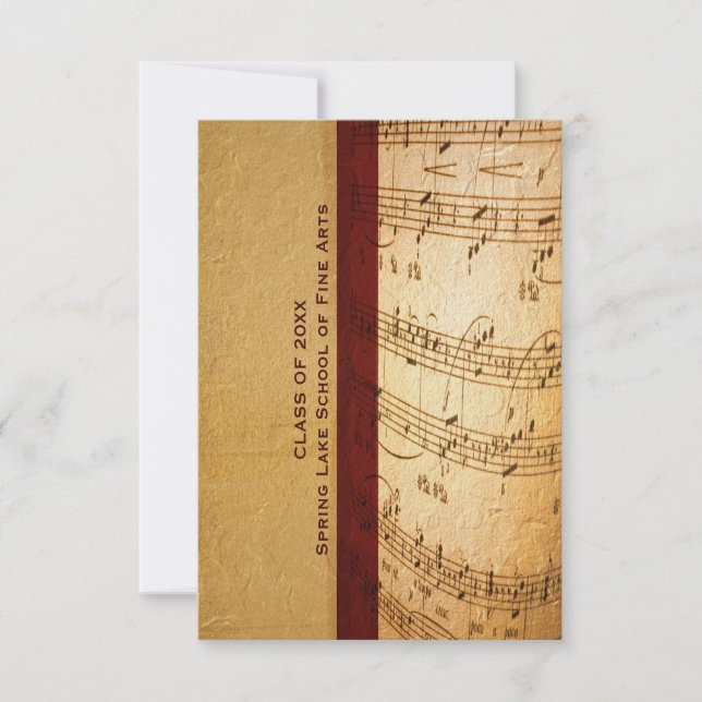 Musikschule oder Abschluss der Darstellenden Kunst Einladung (Vorderseite)