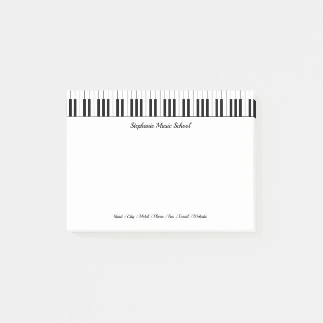 Musikschule Post-it Klebezettel (Vorderseite)