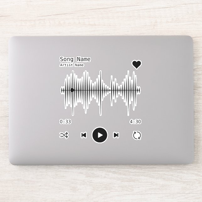 Musikspielerkünstler und Song Personalisiert Aufkleber (Computer)