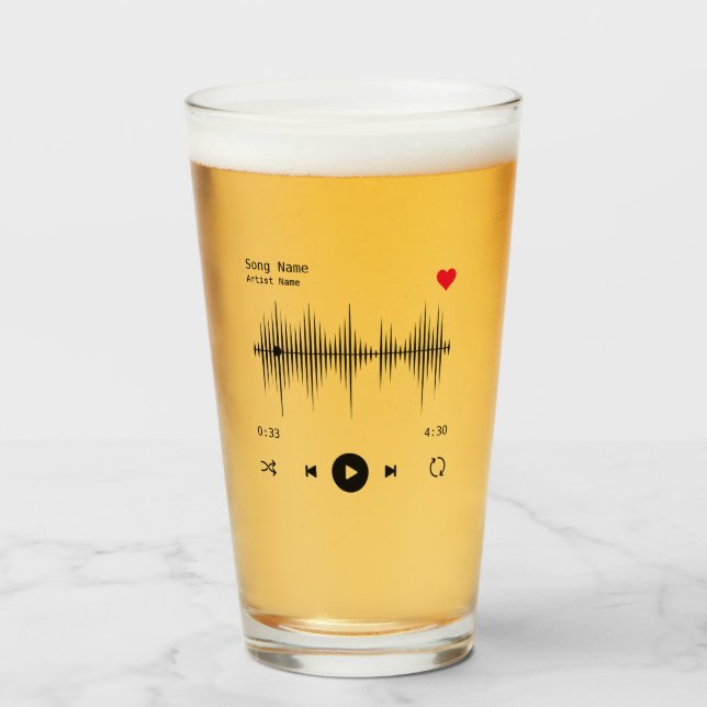 Musikspielerkünstler und Song Personalisiert Glas (Vorne (Gefüllt))