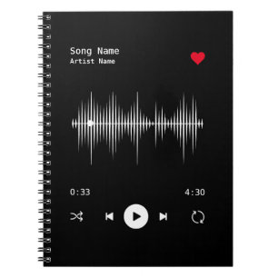 Musikspielerkünstler und Song Personalisiert Notizblock