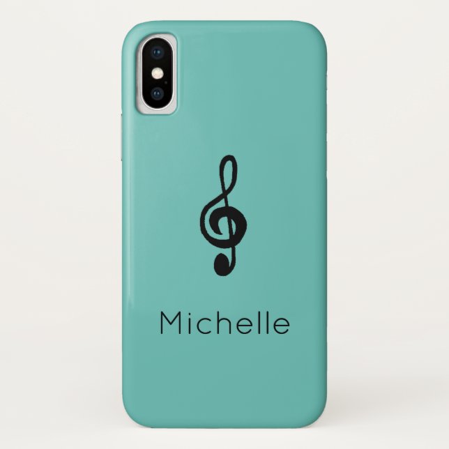 Musiksymbol Treble Clef Aquamarin Green Case-Mate iPhone Hülle (Rückseite)