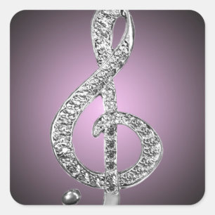 Musiksymbole G-clef Quadratischer Aufkleber