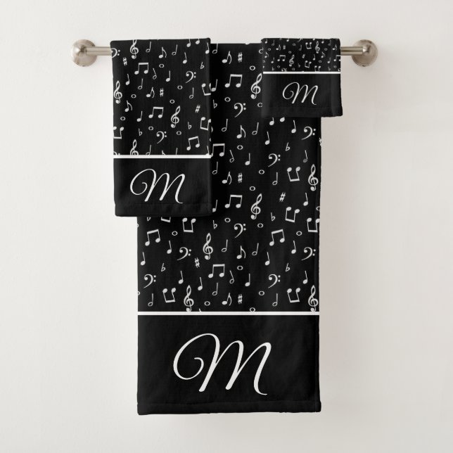 Musiksymbolen monogramm badhandtuch set (Insitu)
