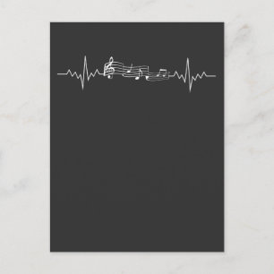Musikteam Herzschlag für Musiknoten Weiß Postkarte