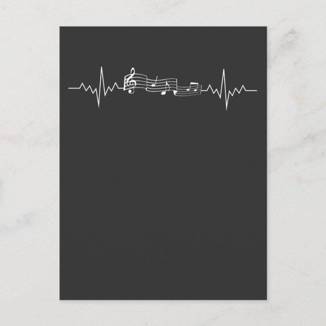 Musikteam Herzschlag für Musiknoten Weiß Postkarte (Vorderseite)