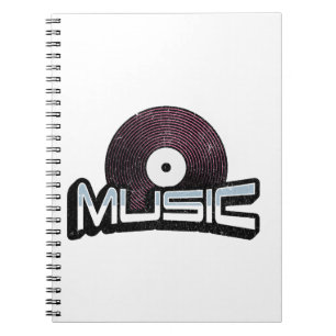 Musiktext mit Vinyl Record Notizblock