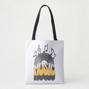 Musiktext mit Vinyl-Schallplatte Tasche