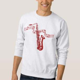 Musikthema Red Saxophon and notes - Sweatshirt