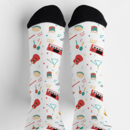 Musikthemenmuster für Musikinstrumente Socken