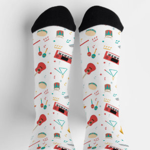 Musikthemenmuster für Musikinstrumente Socken