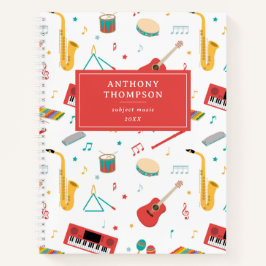 Musikthementhema Musikinstrumente - Thema Schule Notizbuch