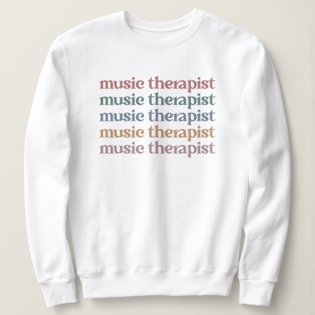 Musiktherapeut Retro Music Therapy gibt Geschenke Sweatshirt (Design vorne)