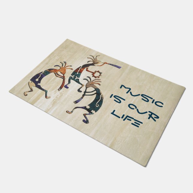 Musiktrio KOKOPELLI + Ihre Ideen Fußmatte (Schrägansicht)