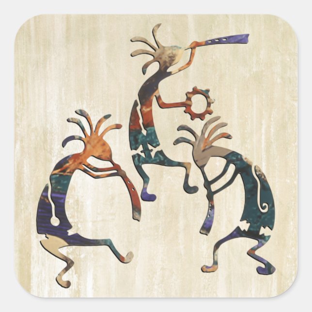 Musiktrio KOKOPELLI + Ihre Ideen Quadratischer Aufkleber (Vorderseite)