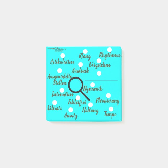 Musikunterricht - Instrumentalunterricht - Fokus Post-it Klebezettel (Vorderseite)