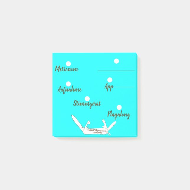 Musikunterricht - Instrumentalunterricht - mit Was Post-it Klebezettel (Vorderseite)