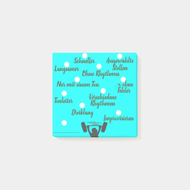 Musikunterricht - Instrumentalunterricht - Üben Post-it Klebezettel (Vorderseite)