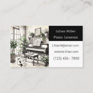 Musikunterricht, Piano Business Cards Visitenkarte