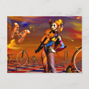 Musikvioletten surrealistische Notenkunst von Lenn Postkarte