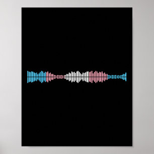 Musikwellen Subtile Trans-Stolz-Flagge Transgender Poster
