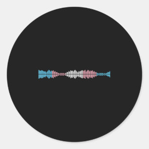 Musikwellen Subtile Trans-Stolz-Flagge Transgender Runder Aufkleber