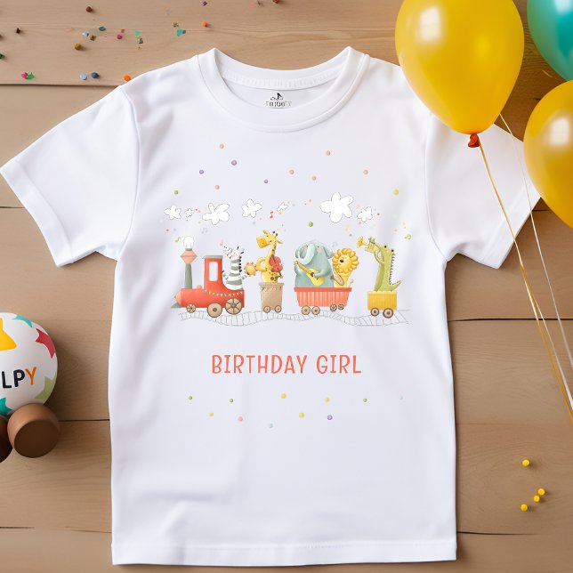 Musikzug mit wilden Tieren Kindergeburtstag T-Shirt (Von Creator hochgeladen)