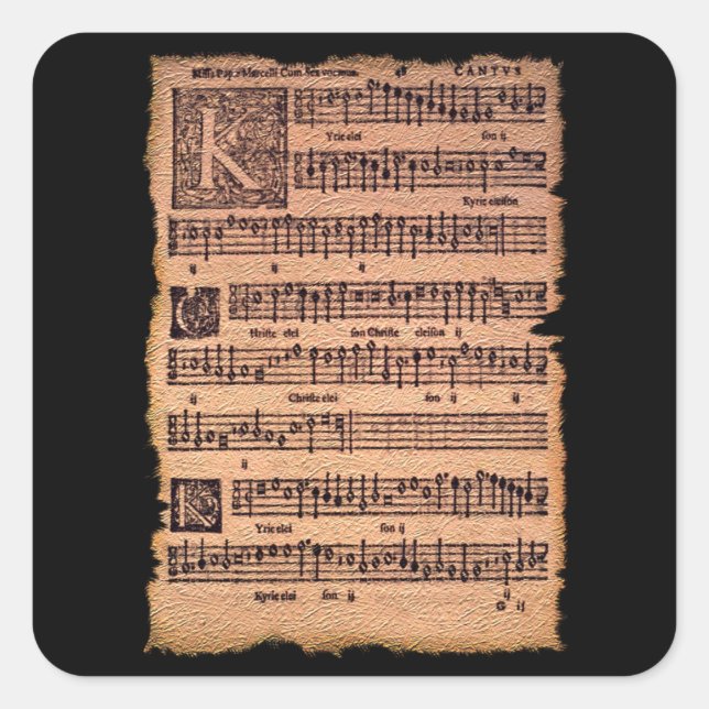 MUSIQUE AMATEUR Grégorien Chant Sheet Stickers (Devant)