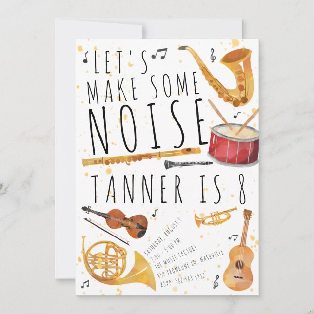 Musique Anniversaire Invitation de fête - Faire du (Devant)