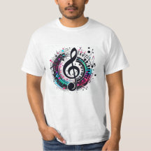Musique arc-en-ciel masculin Note T-shirt futurist