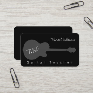 Musique Carte de visite noir avec guitare acoustiq