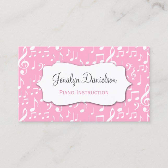 Musique Carte de visite Pink professeur musicien c (Devant)