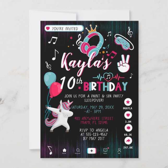 Musique Dance Party Anniversaire Invitation (Devant)