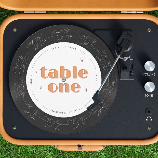 Musique de disque vinyle rétro | Numéro de table d (Créateur téléchargé)