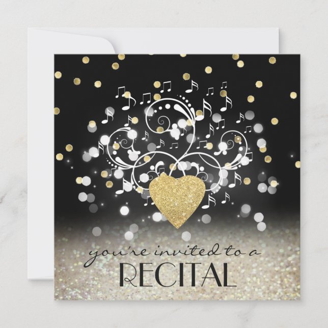 musique de fête récitation invitation (Devant)