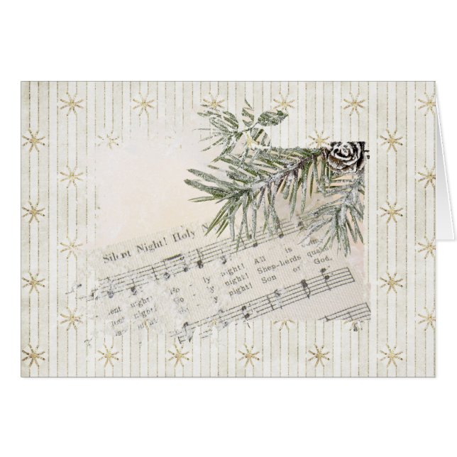 Musique de Noël avec des flocons d'or (Devant horizontal)